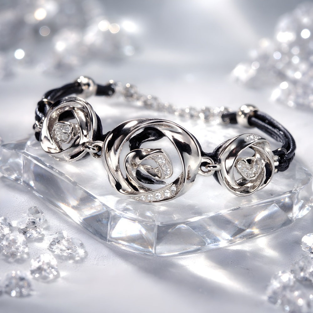 Twisted Metal Bracelet with Cubic Zirconia